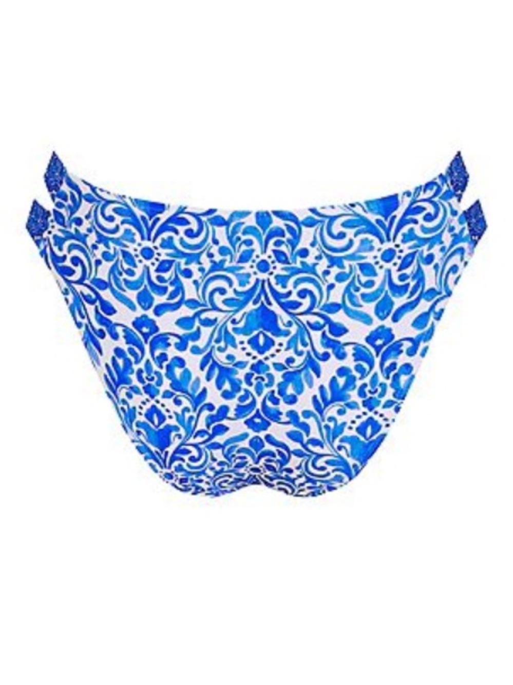 Cupshe Blue and White Floral Double-Strap Bikini Bottom - Picture 6 of 10